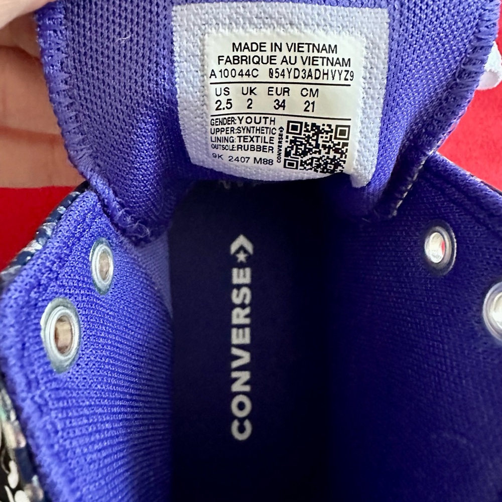 Converse Navy Glitter High-Tops - Picture 6 of 9